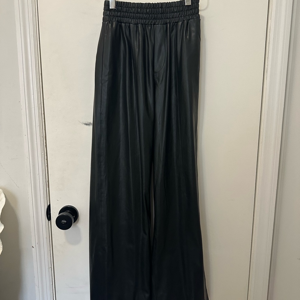 Blank NYC Faux Leather Wide-Leg Pants